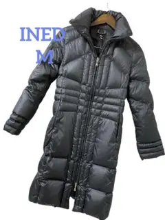 【訳あり】高級INED ロングダウンジャケット サイズ9 ダウン90% 黒