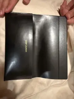 SAINT LAURENT ブラックレザー サングラスケース
