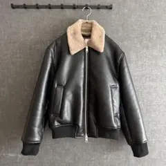 メンズ Sサイズ H&M ムートンジャケット ボア フェイクレザー