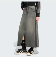 adidasカラースリーストライプスデニムペンシルスカート　　Sサイズのサムネイル