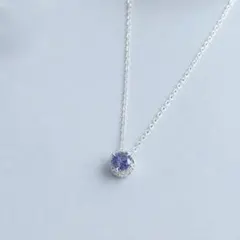 N096 三日月 人工タンザナイト ネックレス CZダイヤ S925 シルバー N096 三日月 人工タンザナイト ネックレス CZダイヤ S925 シルバー