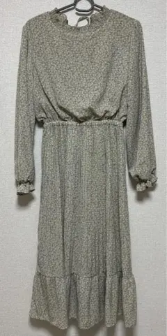 マジェスティックレゴン　花柄ロングワンピース グリーン系 M