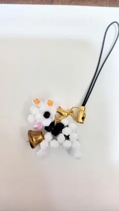 小型犬　ビーズ　ストラップ