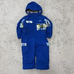 nima キッズ スキーウェア つなぎ 90cm チェック 青 CD44
