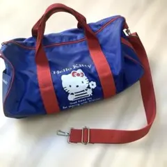 【美品】ハローキティ　2WAY 旅行バッグ　ショルダー付　ボストンバッグ 赤✖︎青