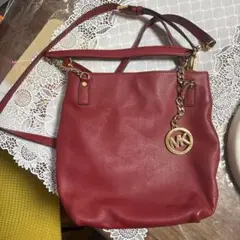 Michael Kors 赤 レザー ショルダーバッグ