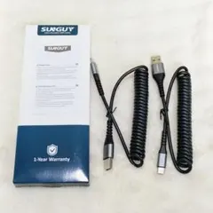 ⭐️新品⭐️USB A to C ケーブル 0.4-1M コイル型 2本セット