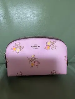 COACH 花柄ポーチ ピンク