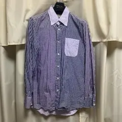 SOUTIENCOL パープル　マルチギンガム　シャツ　コットン　サイズ2