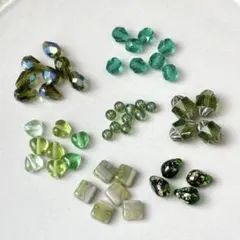 グリーン系　チェコビーズ　セット
