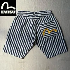 【極希少】EVISU フロッキーカモメハーフパンツ 金釦 34サイズ ブラック 極希少】EVISU フロッキーカモメハーフパンツ 金釦 34サイズ ブラック