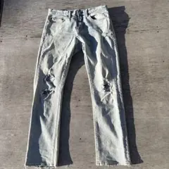 GAP ダメージ加工デニムパンツ ライトブルー