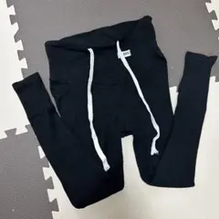 マタニティ　リブレギンスパンツ　Lサイズ　ブラック