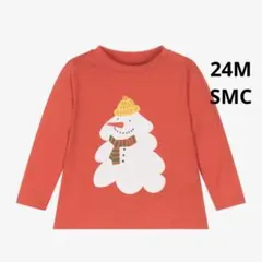 新品　SMC スノーマン柄 長袖Tシャツ 24M／クリスマス