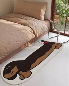 ラグ ミニチュアダックス フロアマット　チョコタン マット 犬 ダックスフンド