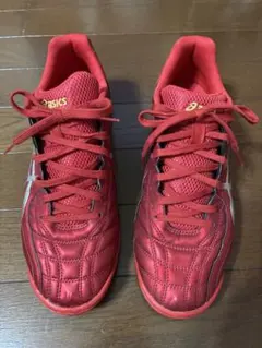 asics レッド サッカーシューズ★27.0cm★TST644