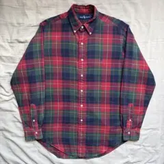 【80s】Ralph Lauren チェック B/D ネルシャツ レッドのサムネイル