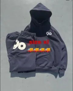 ダークグレー フーディ パンツセット XL