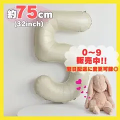 5 ナンバーバルーン くすみベージュ 風船 お誕生日 記念日 七五三