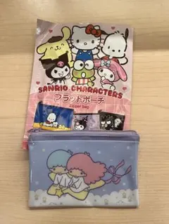 サンリオキャラクターズ フラットポーチ リトルツインスターズ キキララ