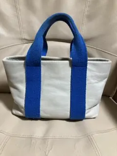 希少　beau're ビュレ　ホワイトブルートートバッグ　牛革
