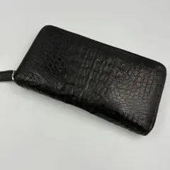ASHIYA DIAMOND カイマン　長財布　ラウンドファスナー　黒　ブラック