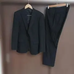 TOPVALU ブラック ストライプ ビジネススーツ AB5美品