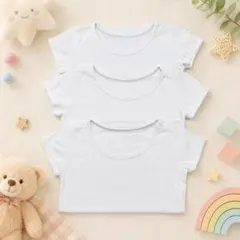 ユニクロ ベビー 半袖肌着 100cm 3枚セット 白 インナー 子供服