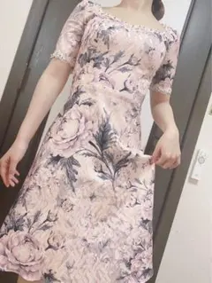 Alice/アリス】フラワープリント/ジャガード/フレア/キャバドレス