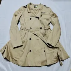 H&M トレンチコート ベージュ レディース ベルト付き スプリングコート