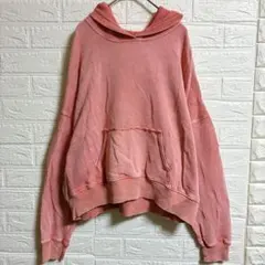 輸入古着♡AMERICAN EAGLE【S】オーバーサイズパーカー ピンクのサムネイル