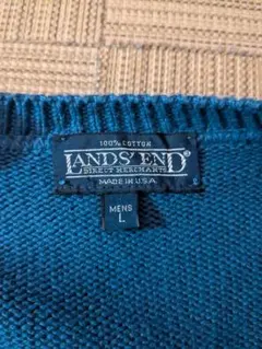 日*車様 90s 古着 ランズエンド アメリカ製 コットン ニット ベスト リメ
