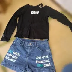 JENNI love トップス デニムショートパンツ 2点セット