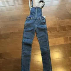 ラブトキ　デニムブルー ジッパー付きオーバーオール