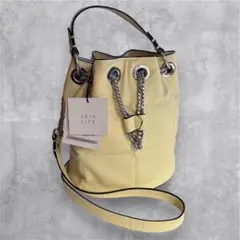 【新品タグ付】ZARA 2WAY キルティング 巾着バッグ チェーン イエロー