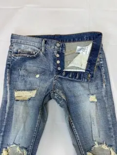 mnml ダメージ加工 ライトブルージーンズ デニム