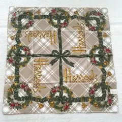 新品未使用♡Harrods ハンカチ クリスマス ベア チェック柄　約50cmのサムネイル