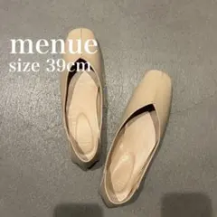 menueスクエアトゥ 2way バブーシュ ベージュ 39 24.5cmのサムネイル