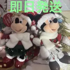 ★ ディズニー　クリスマス　2025　ぬいぐるみバッジ　ぬいば　サンタ　マフラー