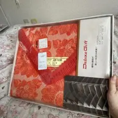 昭和レトロ　レトロポップ　サイケ　昭和オレンジ　コタツ布団　コタツ上掛け　薔薇柄