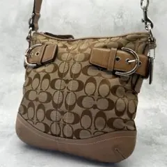 美品 コーチ SOHO ワンショルダーバッグ スエード シグネチャー 茶 美品 コーチ SOHO ワンショルダーバッグ スエード シグネチャー 茶