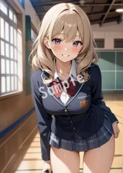 アニメファンアート JK グラビア A4 ポスター イラスト ★00243112