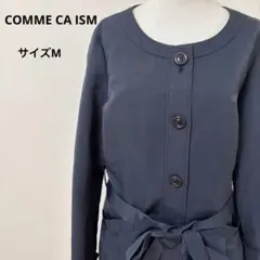 COMME CA ISMネイビーボタン付きスプリングコート【202】