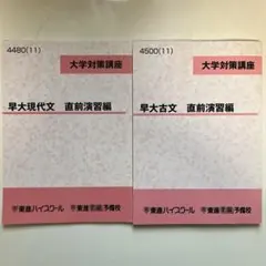 【書き込みなし】早大現代文・古文 直前演習編セット