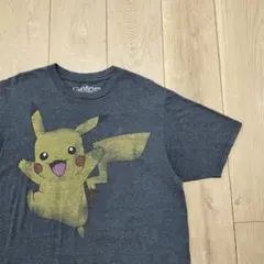 US古着Tシャツ ポケモン ピカチュウ Pokemon グレー Mサイズ