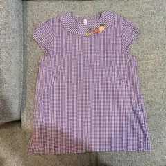 franche lippee 紫色チェック柄 半袖シャツ Mのサムネイル