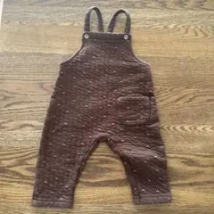 キルティングオーバーオール12-18ヶ月 ブラウン