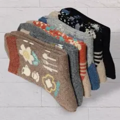 ラス1★ 6足セット ウール混ソックス 靴下まとめ売り 北欧 W6AW25Z1