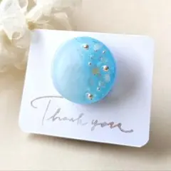 【819】ハンドメイド　レジン　ヘアゴム　ポニーフック NO.1136 ヘアゴム ポニーフック 天然石 海 レジン ハンドメイド - メルカリ