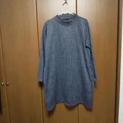 ハイネック チェック柄 チュニック 長袖 ３Ｌサイズ